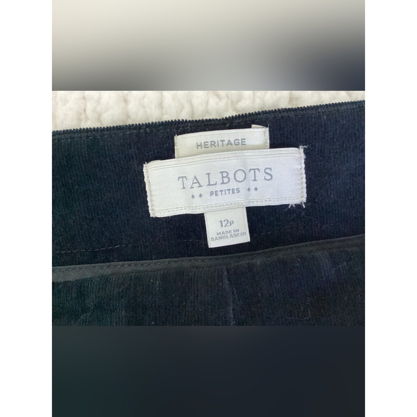 Talbots Heritage Petites Navy Velvet Pants Size 12P Quiet Luxury Old Money