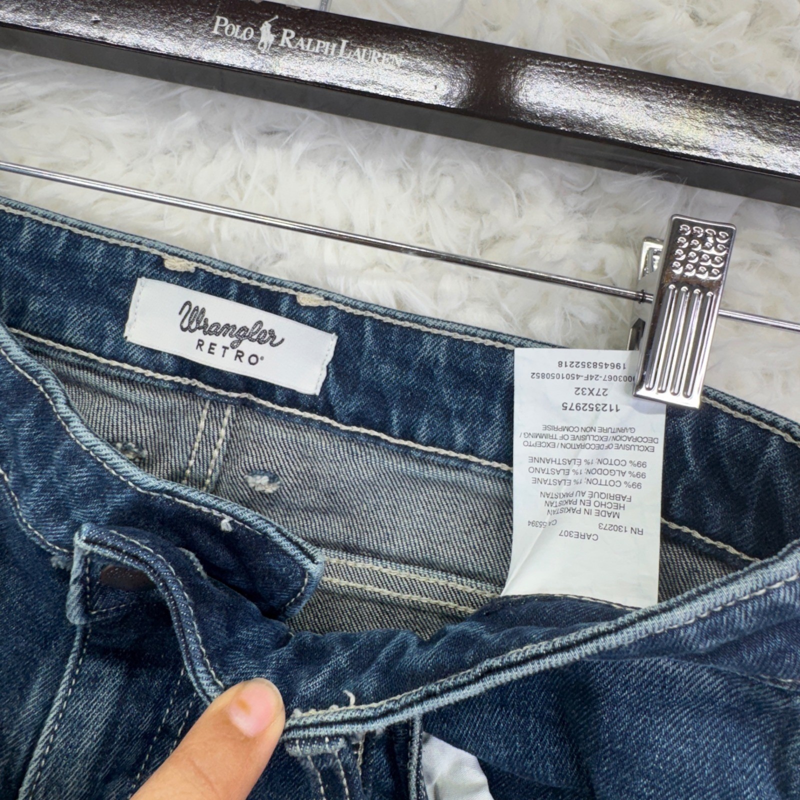 Wrangler Retro Jeans 27×32 Blue Slim Straight Western Cowboy Denim