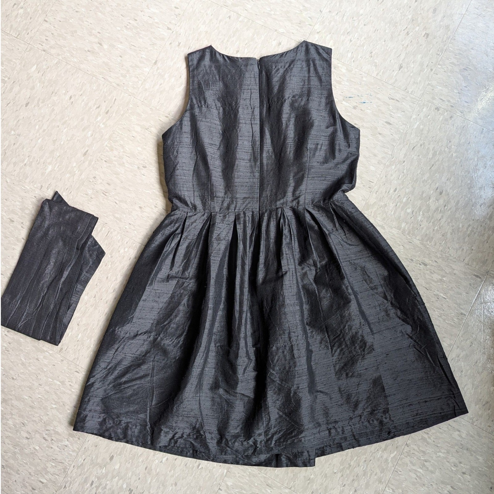 Vintage 90s Celebration Fantastic Little Black Silk Cocktail Dress Made in USA L