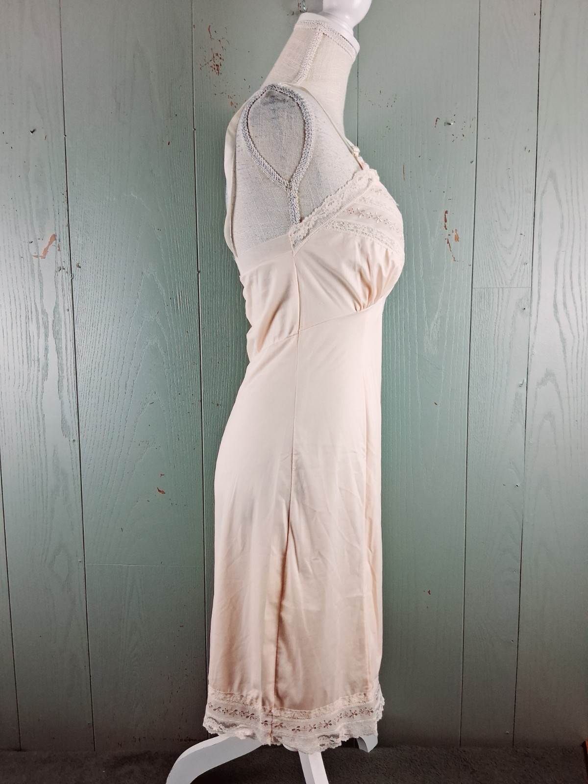 Vintage Gaymode Penneys Slip S 32 Nude Lingerie Fairy Coquette Lace Midi 60s