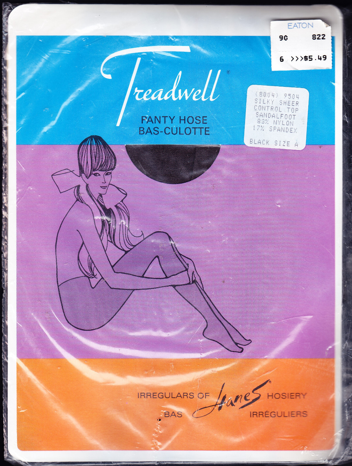 HANES – Vintage Pantyhose and Package – TREADWELL – Fantastic 70s Graphics
