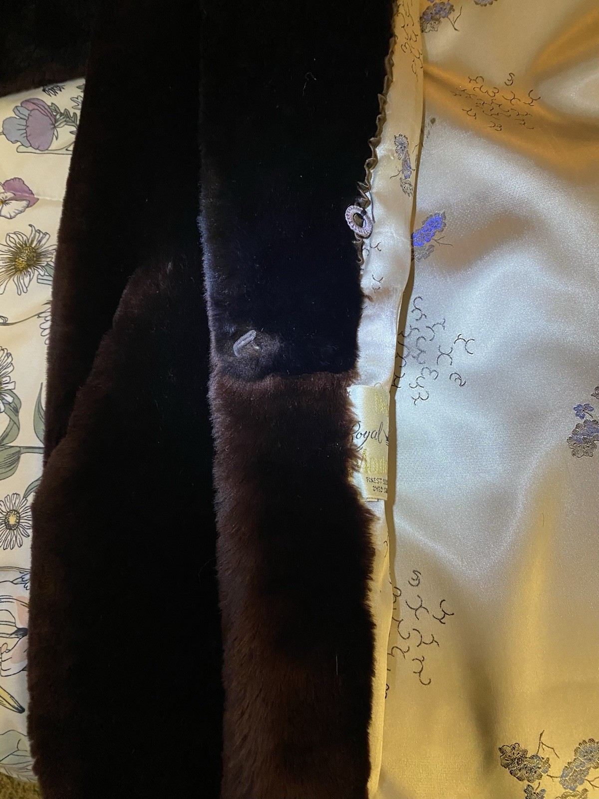 Vintage Nelson Royal Star Mouton Lamb Fur Stroller Mahogany Brown FLA Fox Mink
