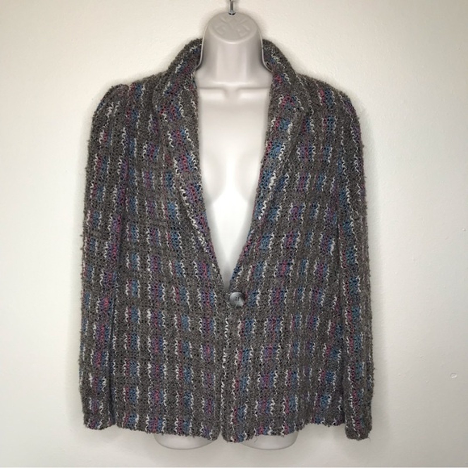 Vintage DK Gold by Donnkenny Mohair Blend Boucle Single Button Jacket Womens 14