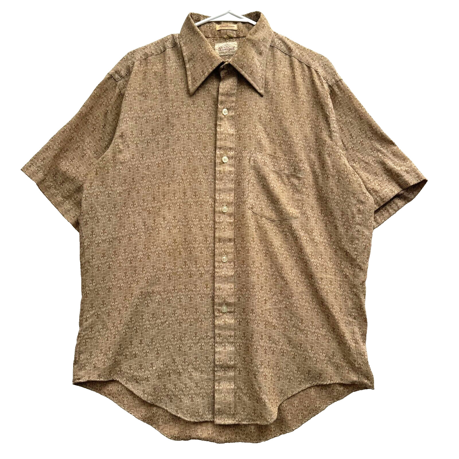 VTG Donegal Size 17 (~XL) Dress Shirt Nemo’s Domain Never-Press 60s 70s 80s