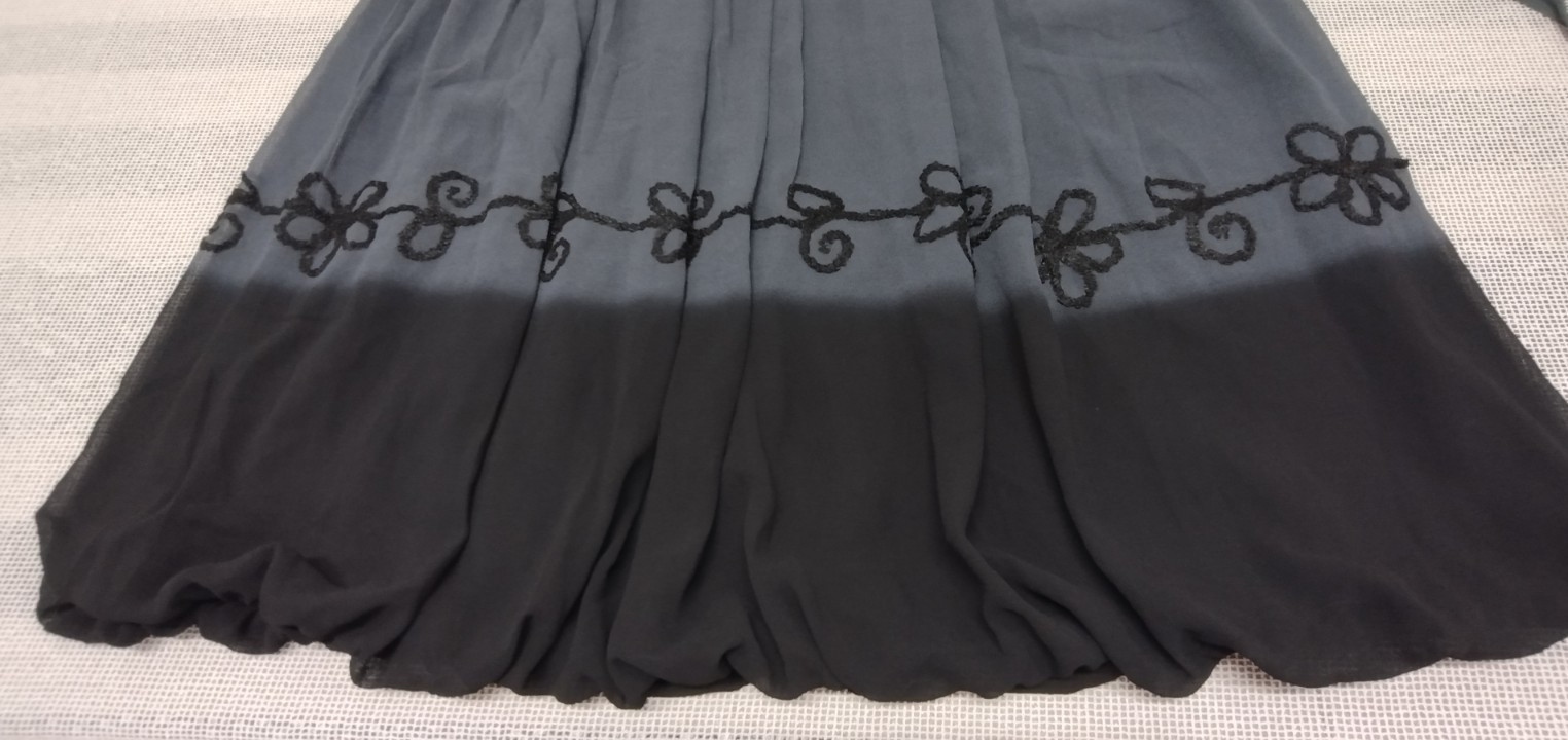 Skirt Witchy Black Gray Bubble Hem 90s Ethnic Elegant NEW TAG Zashi M vintage