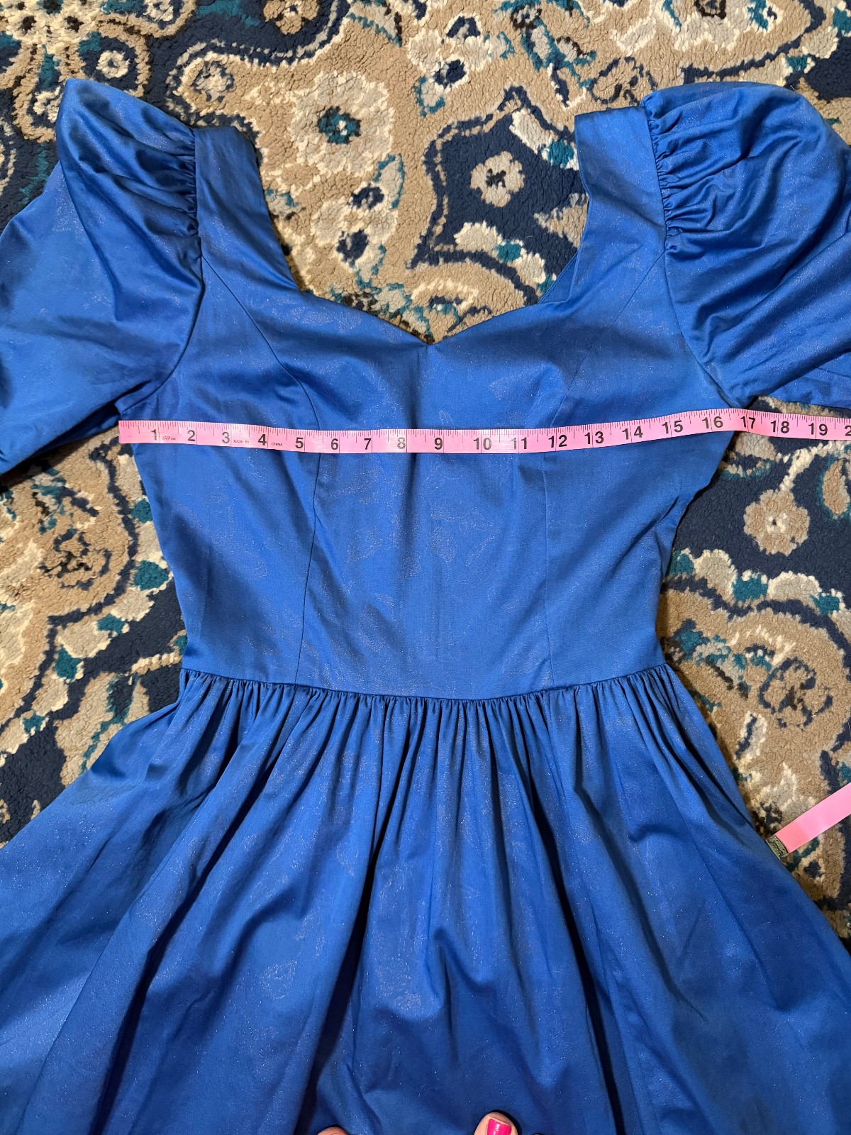 Vintage 80s Laura Ashley blue dress US10