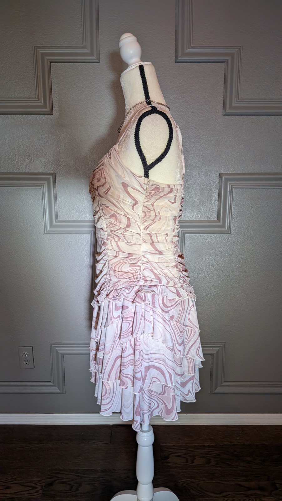 Sadie & Sage Y2k Ruched Asymmetrical Dress Fairycore Vintage
