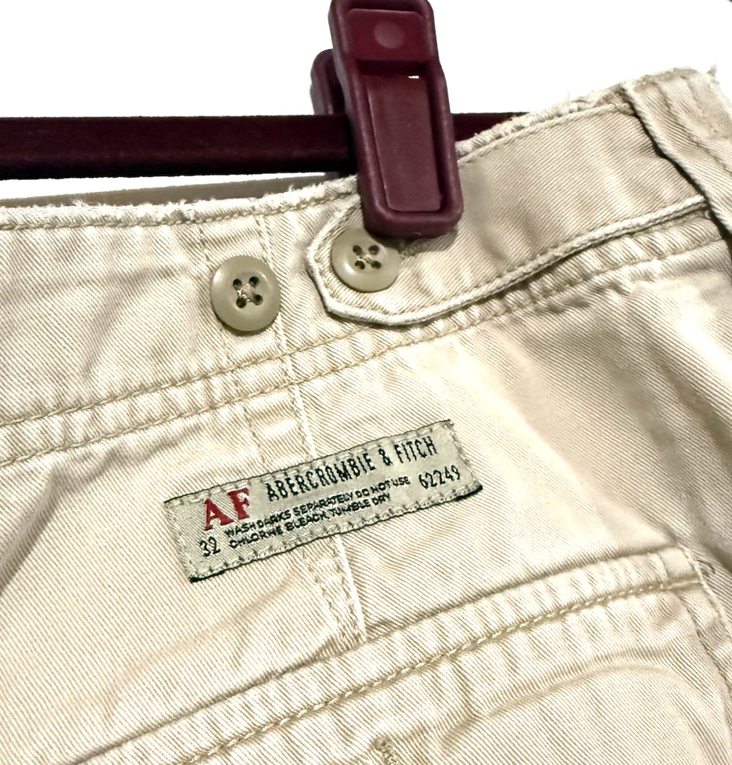 Abercrombie And Fitch Mini Shorts Khaki Cargo Woman 6 Grunge Y2K Preppy Vintage
