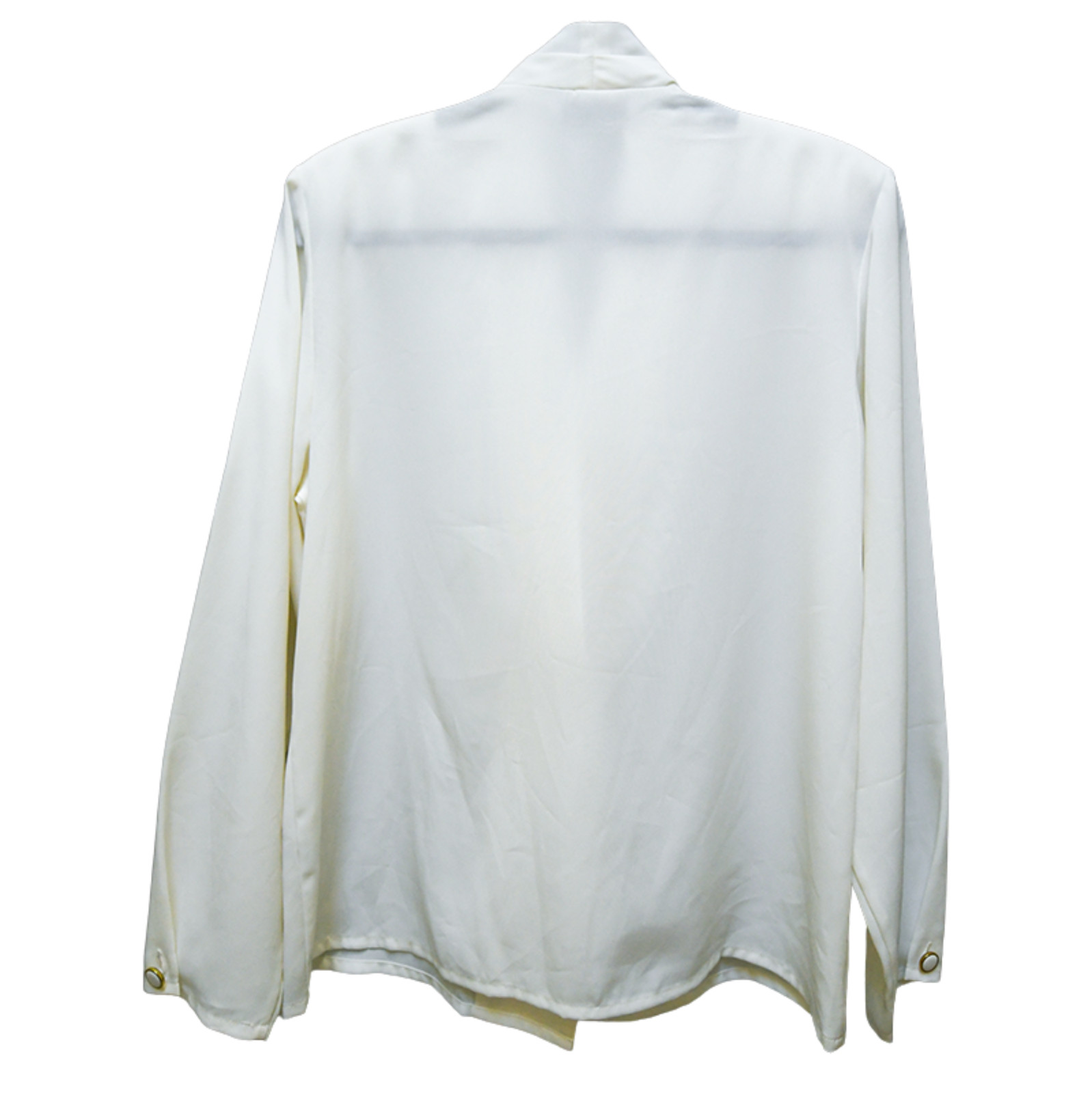 VTG 80s Antonella Cream Crossover V Neck Blouse Shawl Collar Minimalist 11/12