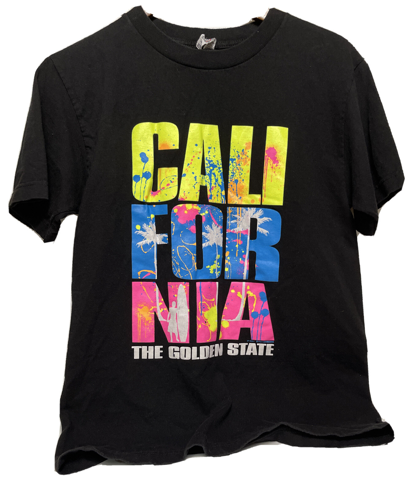 California Vintage 90s Neon Tourist Shirt Size S Alstyle Tag