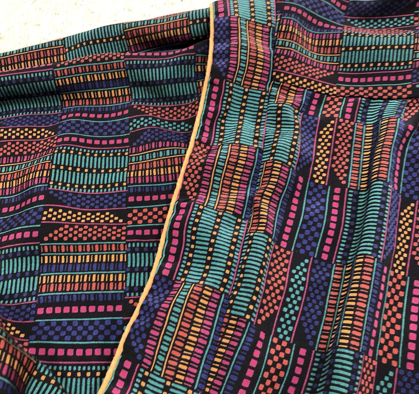 Jaymee Papell Vintage Blouse, 12, Multicolor, Button Accents