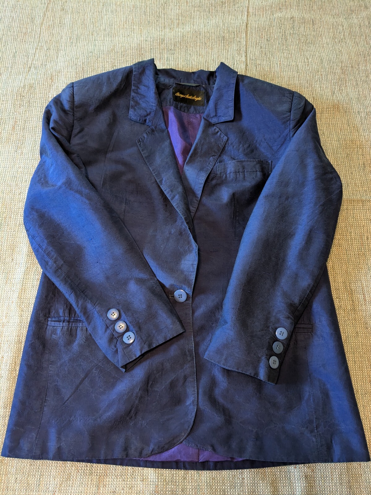Giorgio Saint Angelo Vintage Raw Silk Blazer Size 12