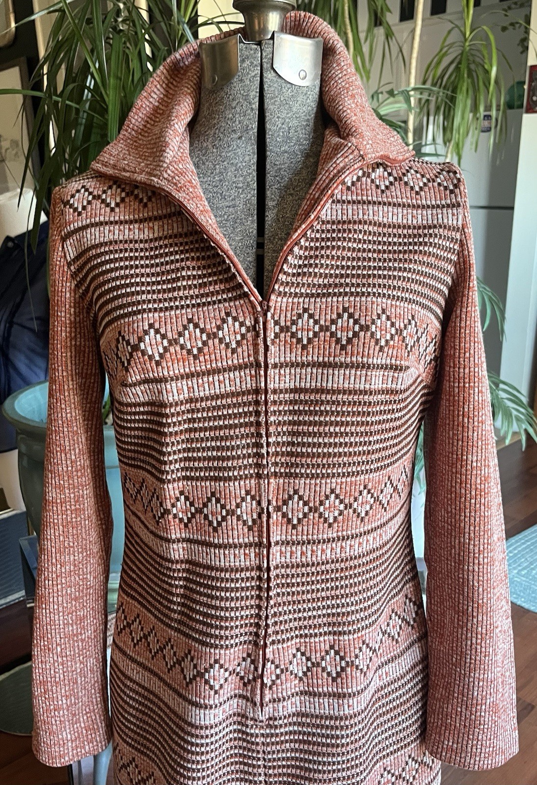 Vintage 1960’s Kay Windsor Knit Dress Size M Kilim Boho EUC Machine Wash/Dry