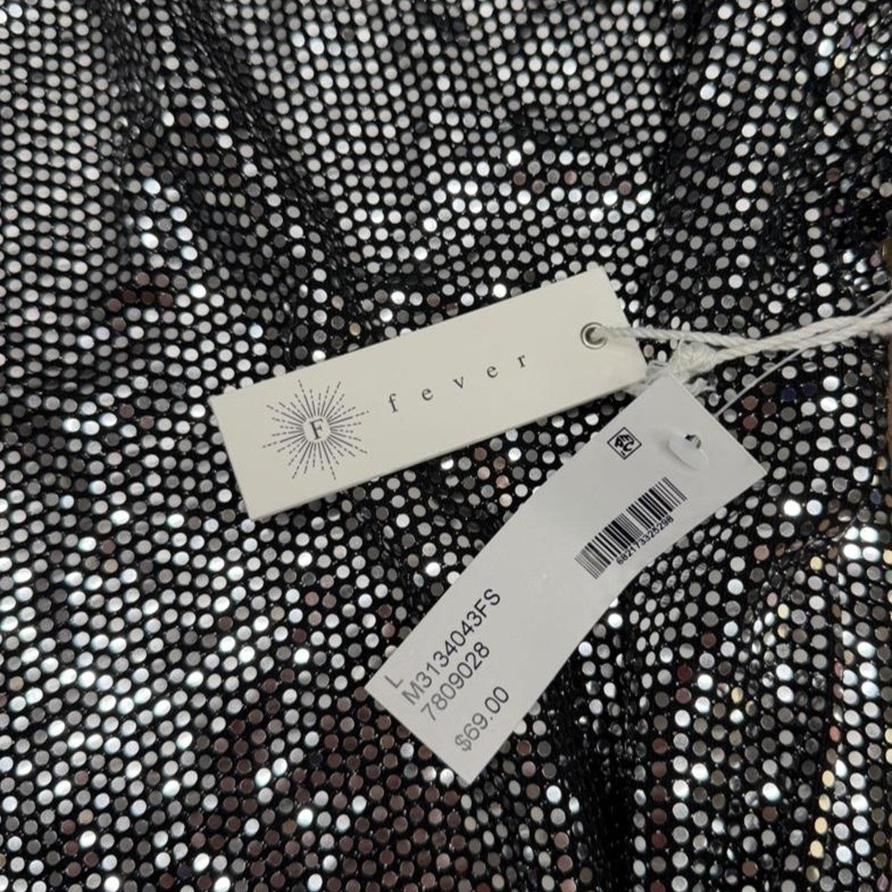 NWT Fever „Disco Dream” Glitter Dot Tulip Bell Sleeve Blouse – Size Large