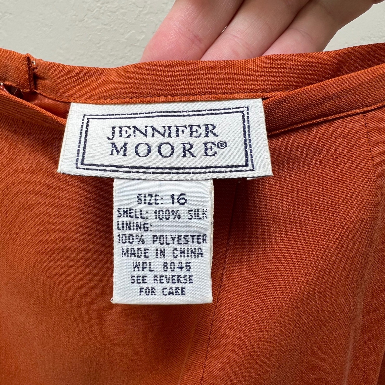 George Floral Knit Top & Jennifer Moore Silk Skirt Set Rust Orange Pink XL 16