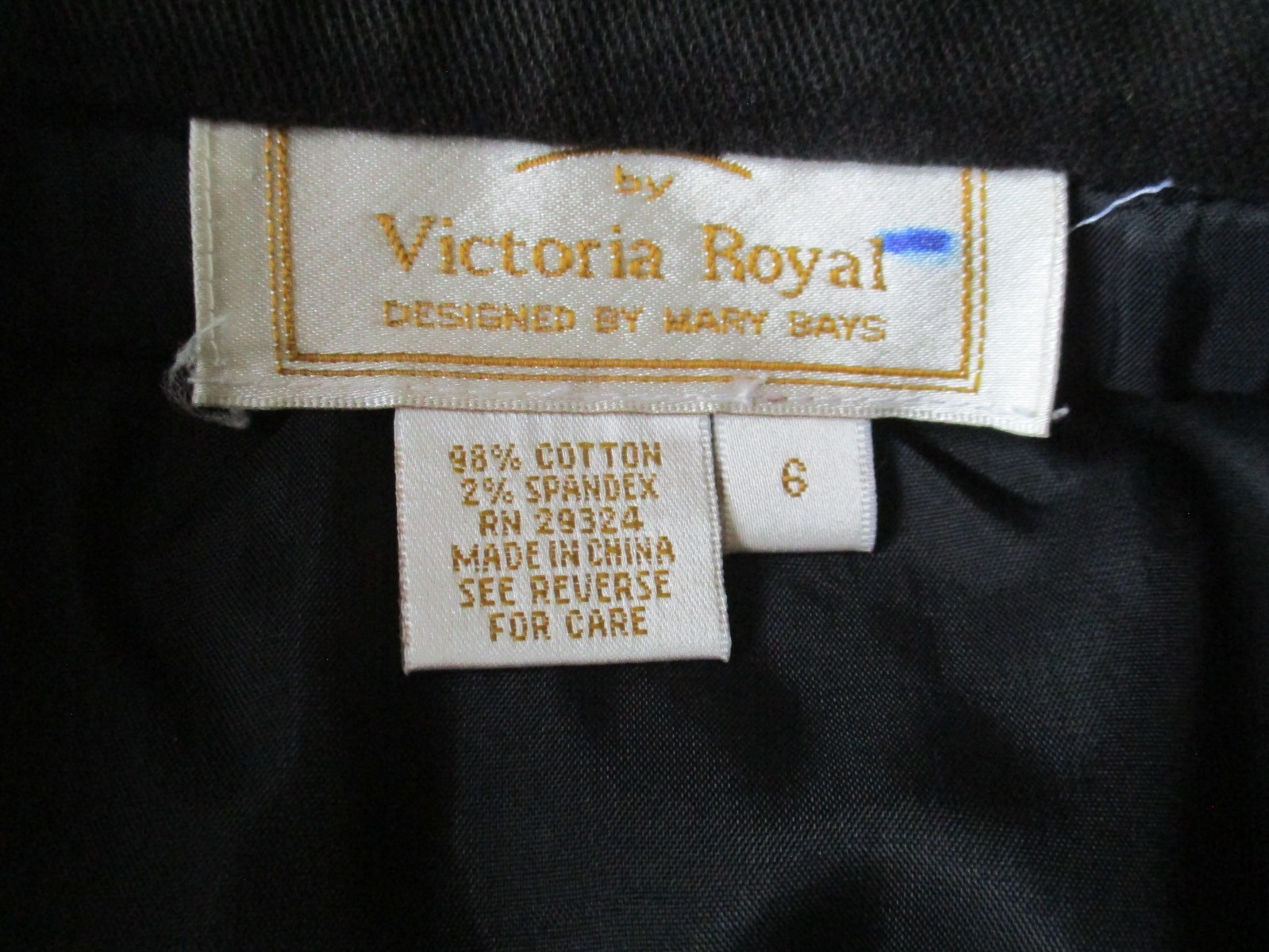 Vtg Vie By Victoria Royal Skirt Sz 6 Women Black Stretch Cotton Blend Beaded