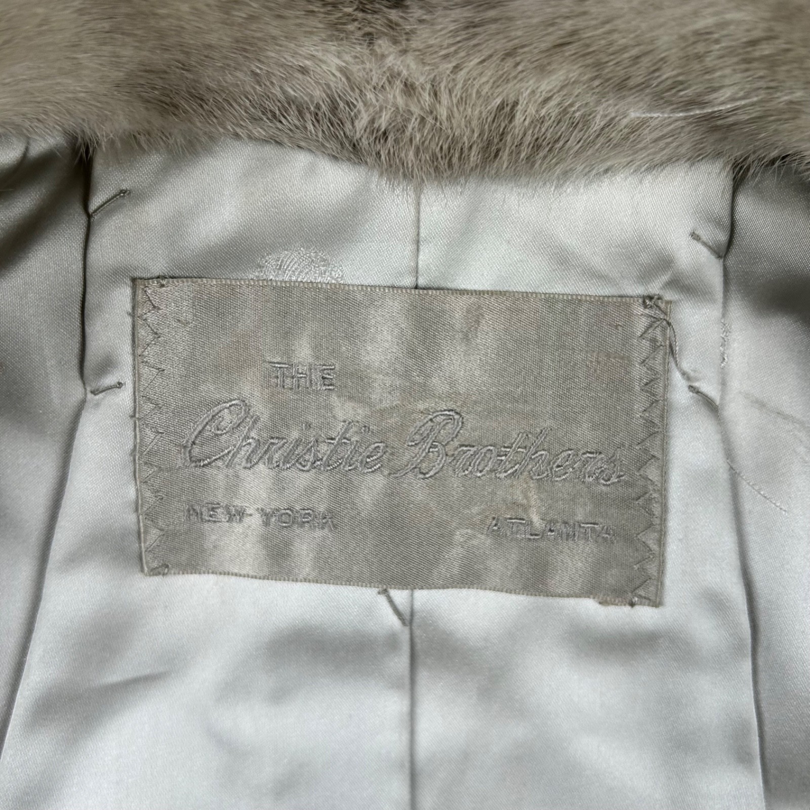 Vtg Christie Brothers Natural Cerulean Mink Jacket Gray Sapphire Fur 80s Mob Lux