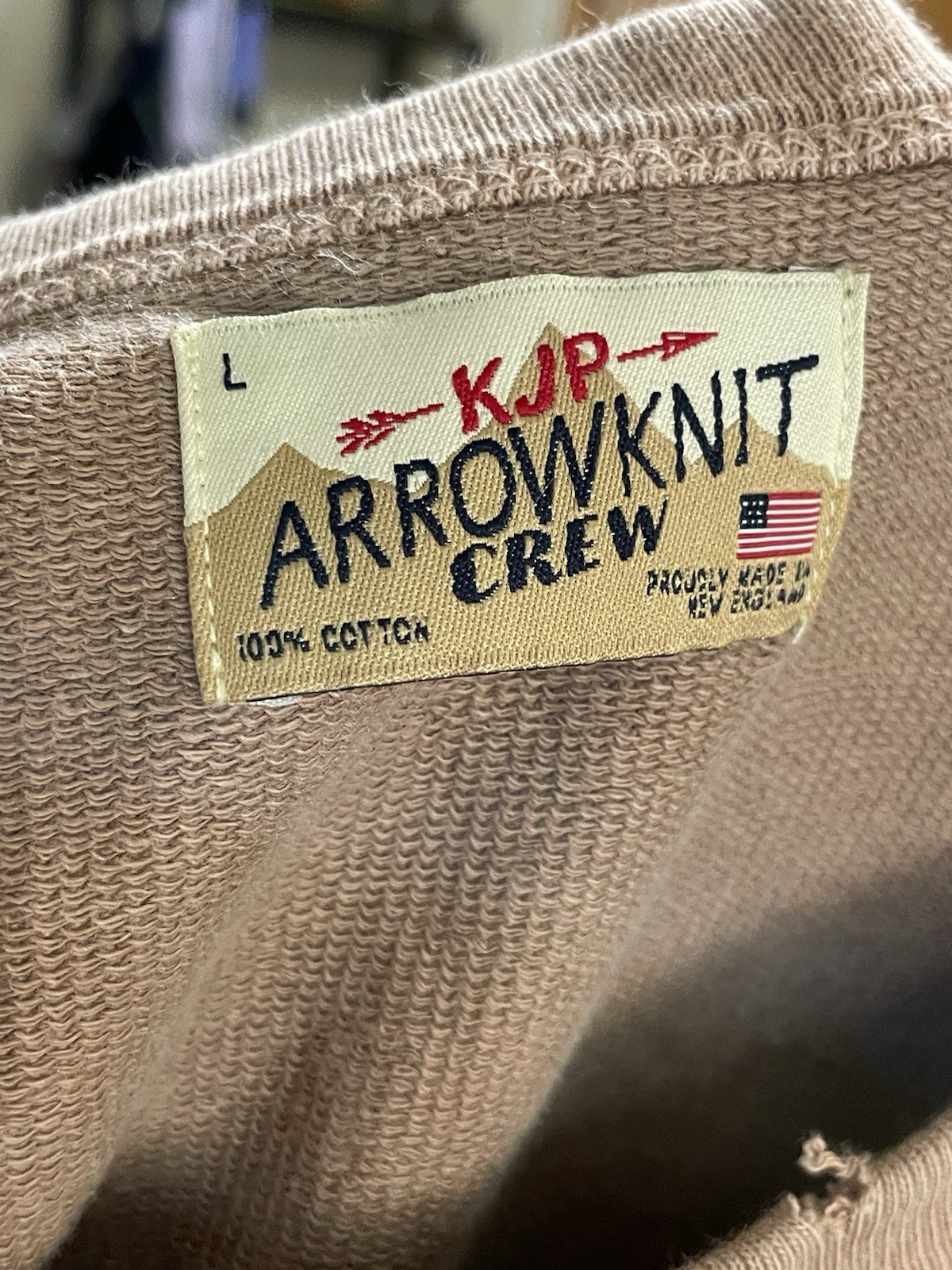 KJP Arrow Knit Crew Explore Sweatshirt Men’s Large 100% Cotton New England USA
