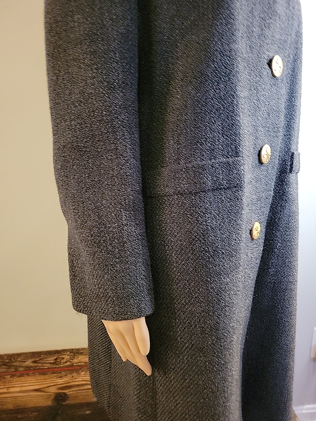 Vtg Sycamore De Jongs 100% Pure Wool Coat Made In USA Gray Approx Size Sm – M*
