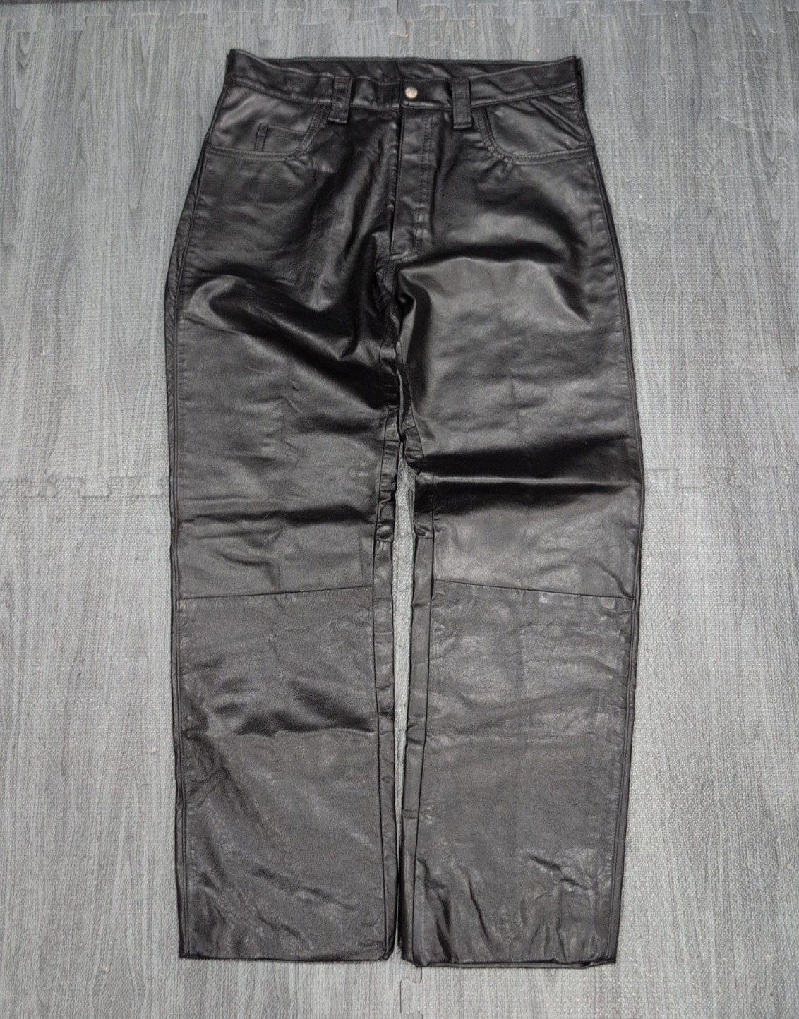Vintage Brooks Leather Sportswear Black Pants Motorcycle Size 34 Hemmed USA