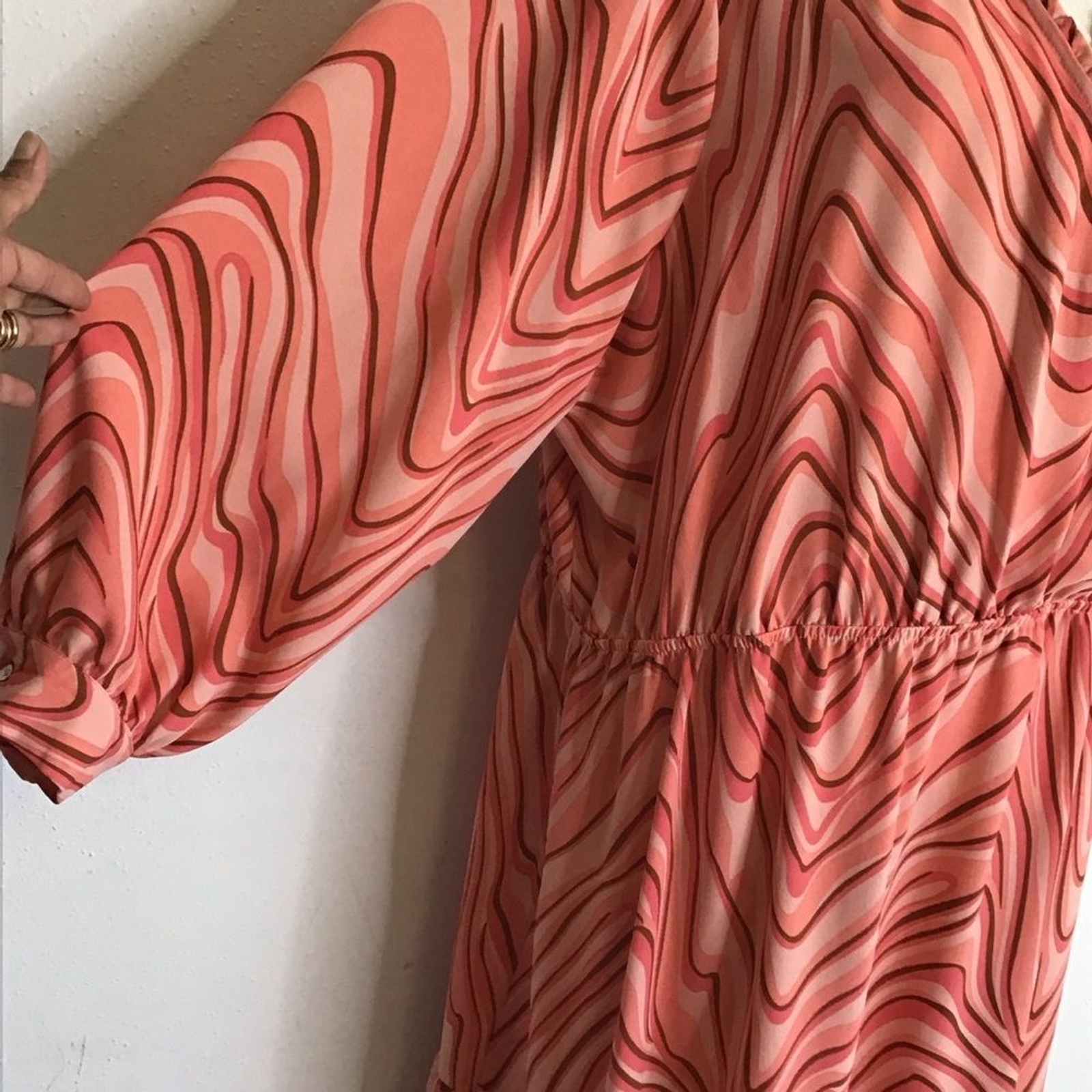 Black Tape Women Pink Multicolored V-Neck Bishop Sleeve Ruffle Event Sundress 3X