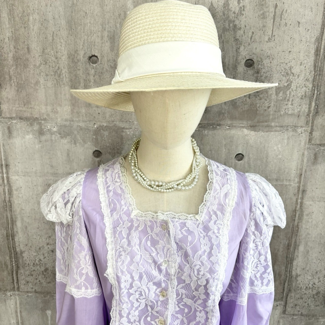 Vintage Lavender Lace Blouse Puff Sleeve Romantic Cottagecore Prairie Top