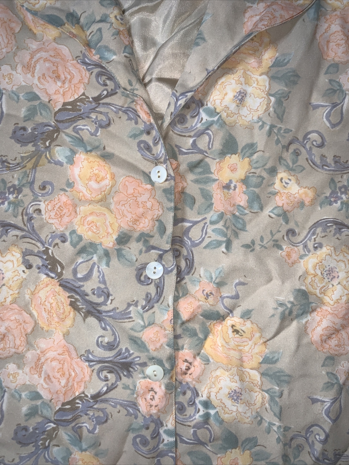 Preowned- Vintage Studio 121 By Nordstrom Floral Silk Shirt Womens (Size XL)