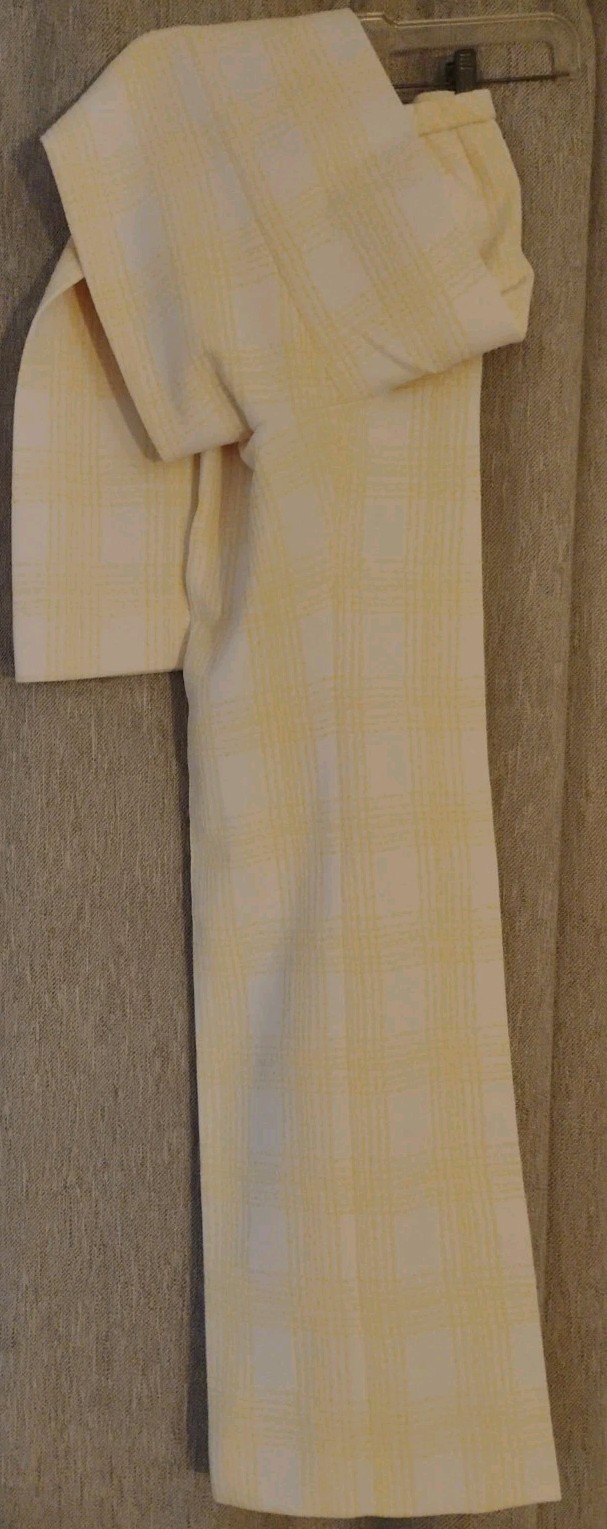 Vintage Womens Dorce Size 10 Yellow Polyester Elastic Waist Straight Leg