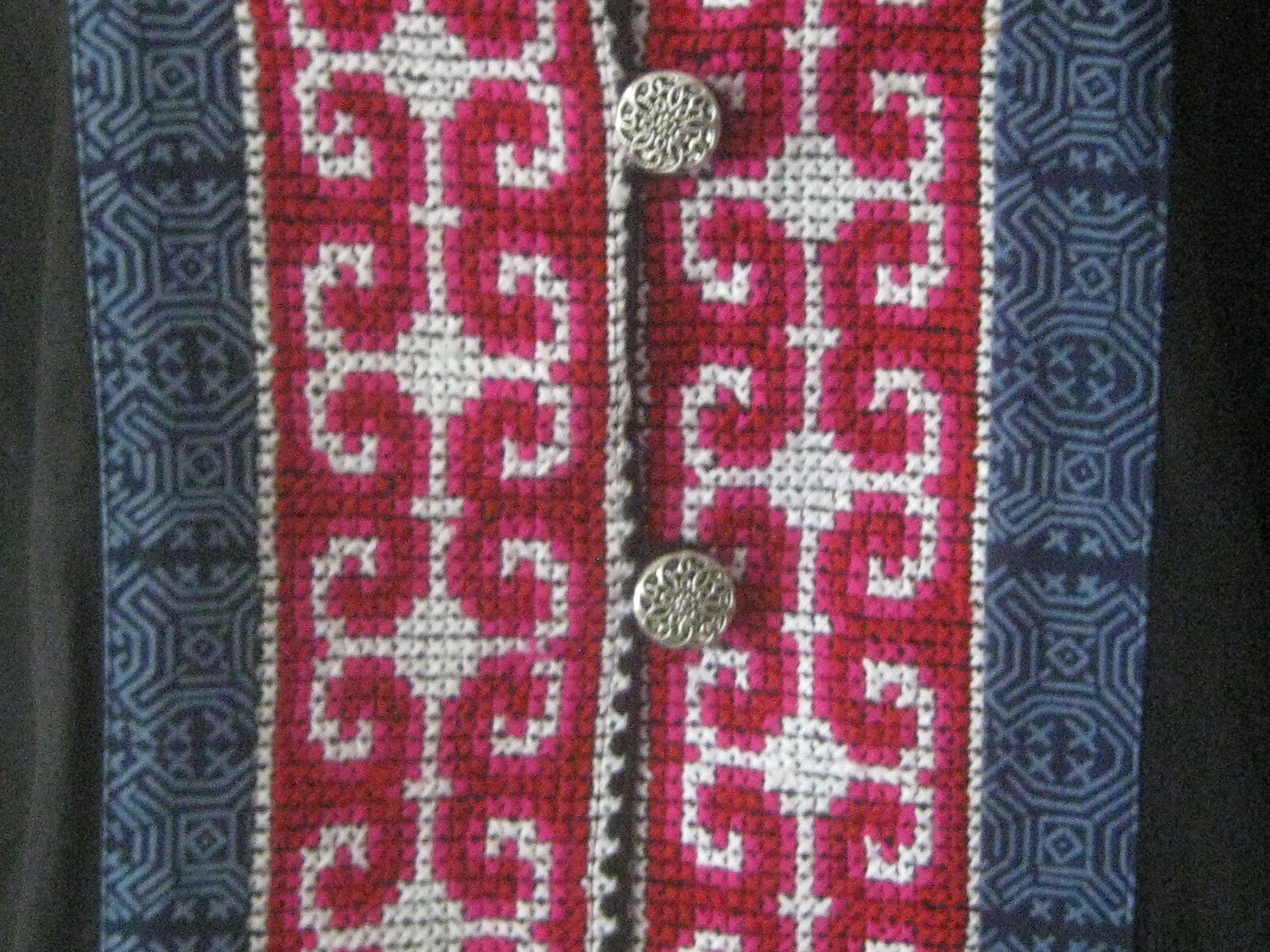 HMONG Hill Tribe WOVEN Embroidered Jacket Boho hippie ethnic Asia XL Fine