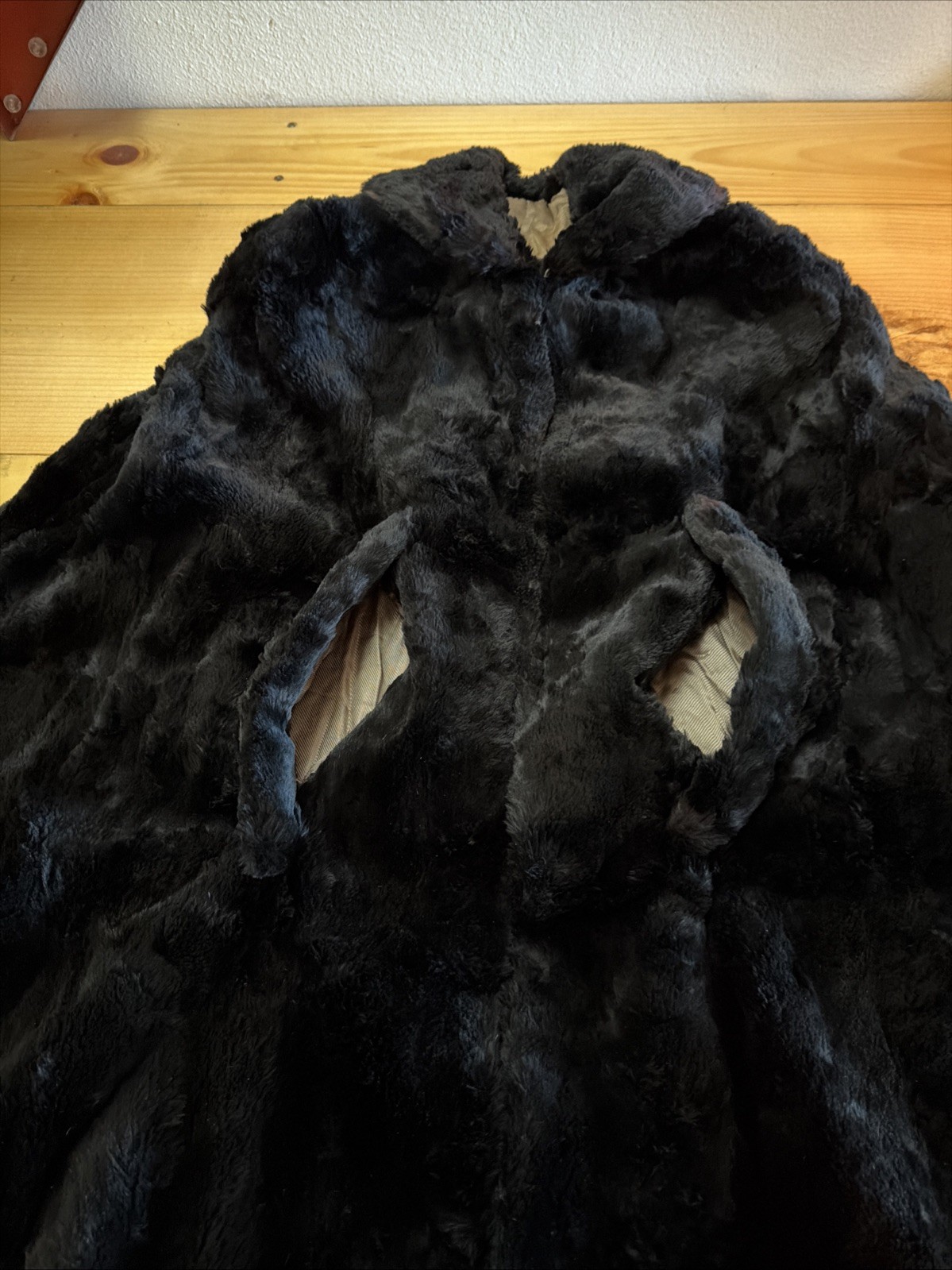 Vintage 1950s Genuine Black Mink Fur Opera Cape One Size