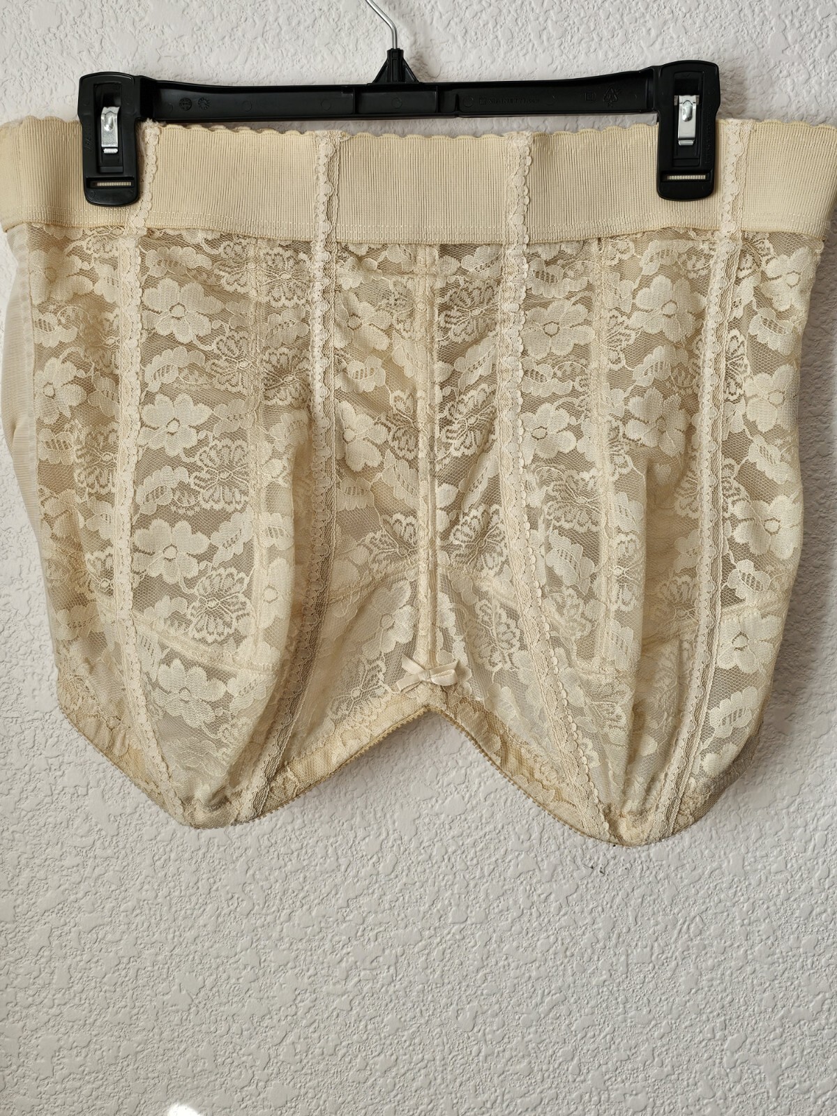 Vintage Strapless Bra Bustier Lace 44DD Wynette By Valmont 1x 2x Union Made USA