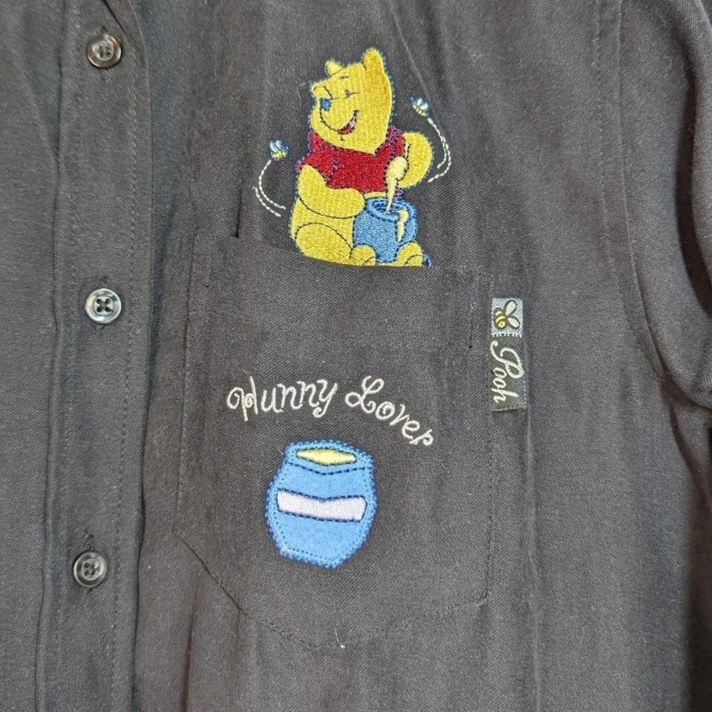 Vintage Disney Winnie the Pooh Hunny Lover Embroidered Button Down Shirt Small