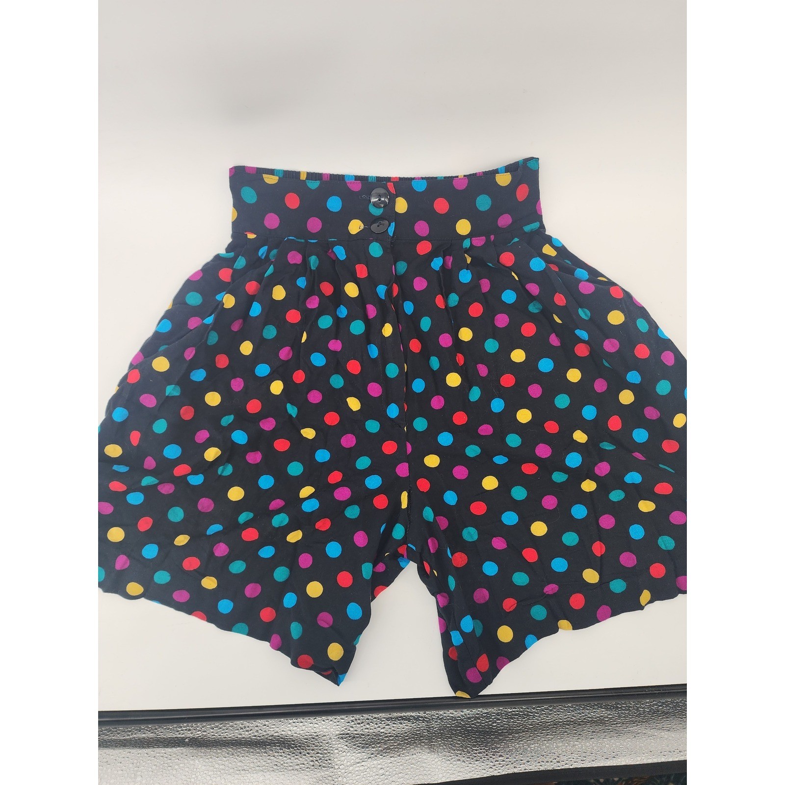 Vintage Bobbie Brooks Polka Dot Shorts Small Multicolor High Waist 80s 90s