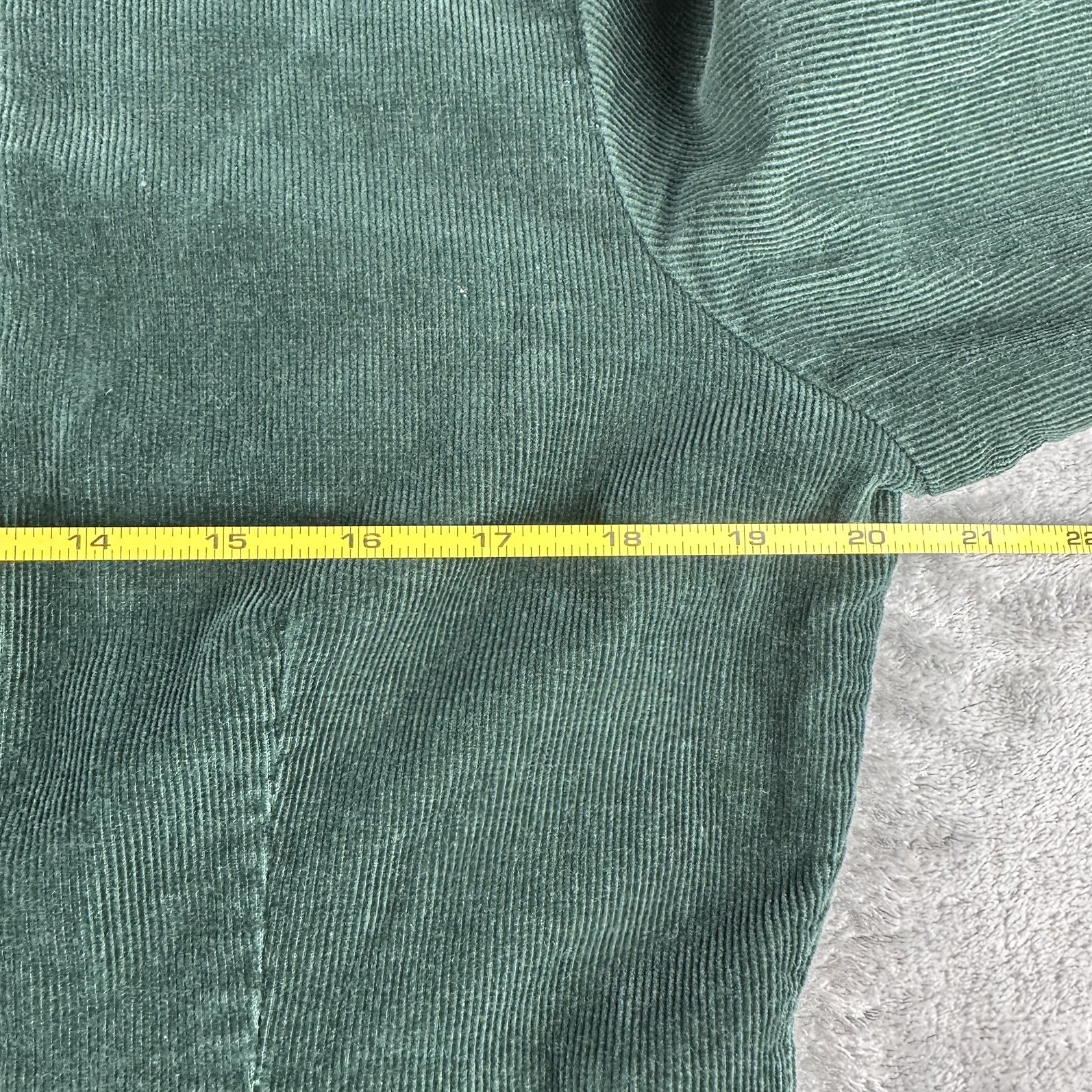 Vintage Corduroy Green Midi 10P Dress Renaissance Festival Prairie Boho Cottage