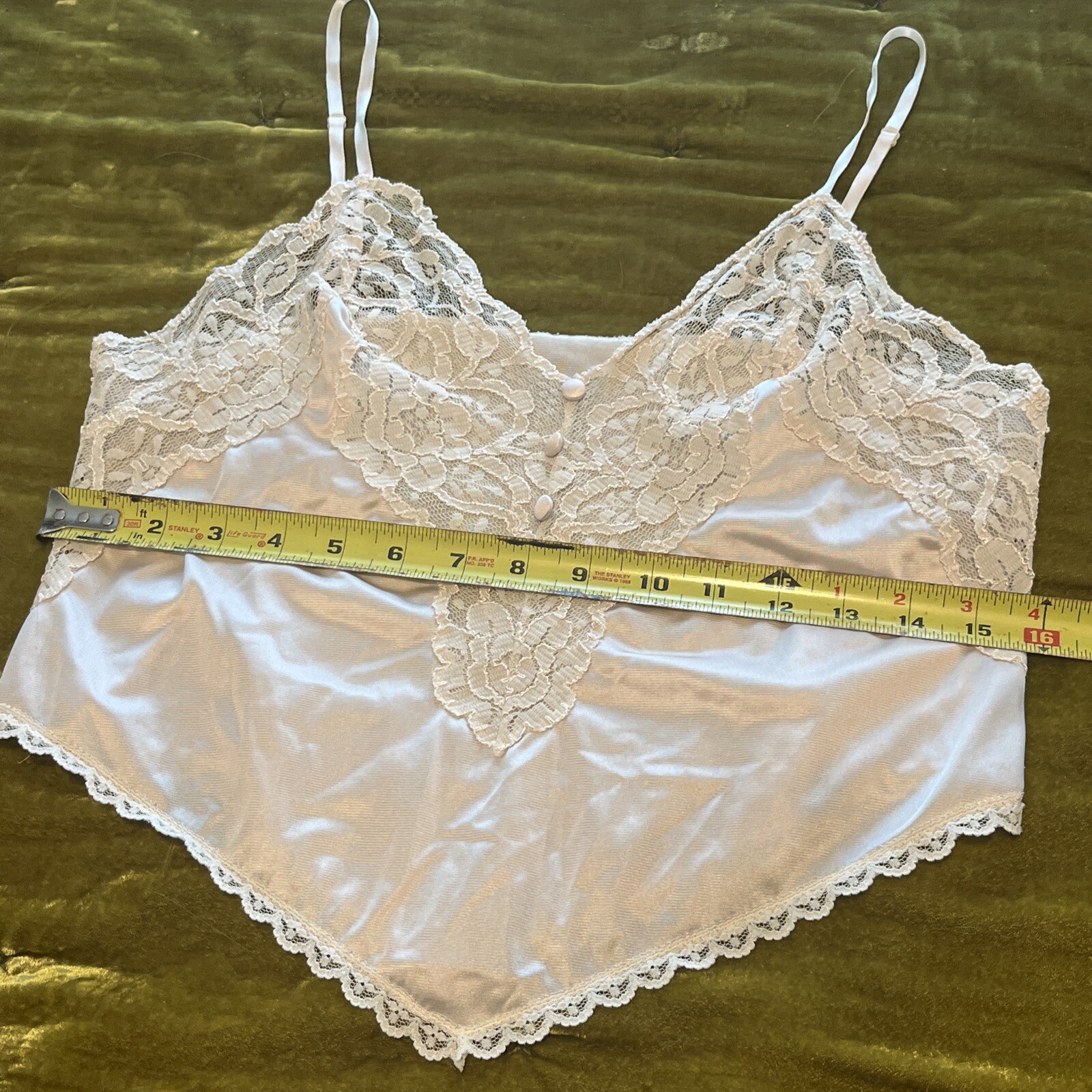 VTG 1960’s Retro Pale Pink Blush Lace Trim Nylon HALF SLIP LINGERIE USA Small