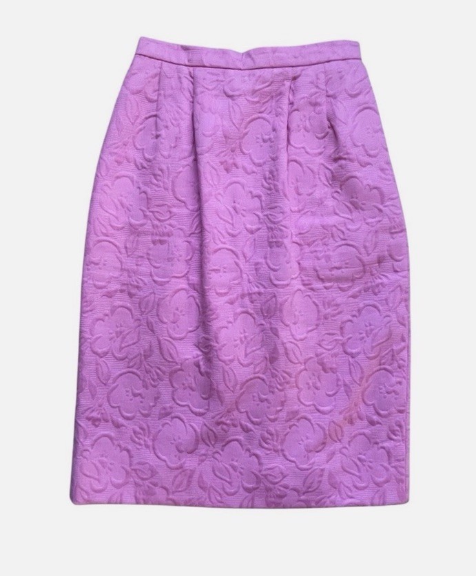 Vintage Don Caster Pink Embossed Floral Pencil Skirt Women’s 4 Barbiecore Midi