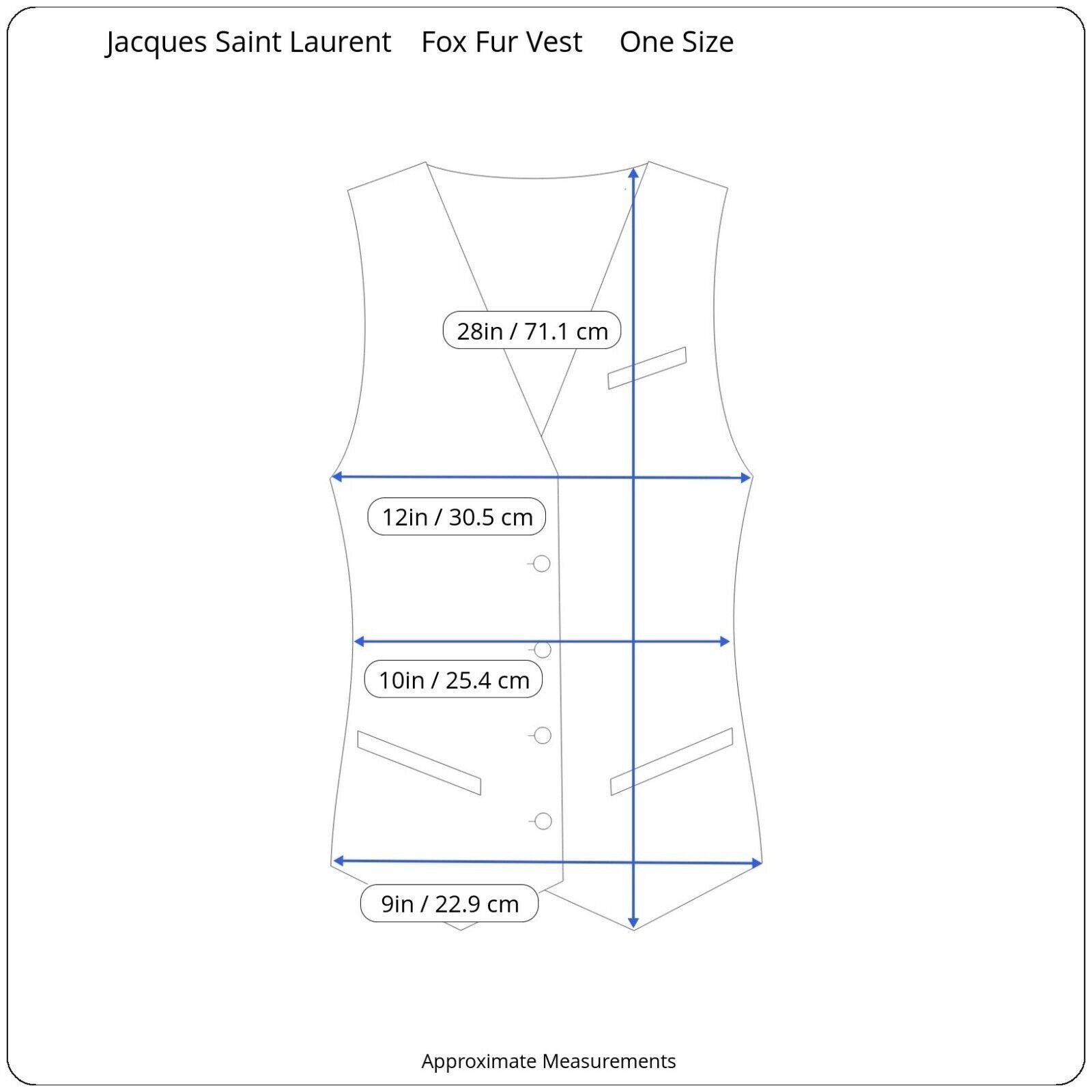 Jacques Saint Laurent Honey Blonde Fox Tail Vest 1980s Paris New York Vintage