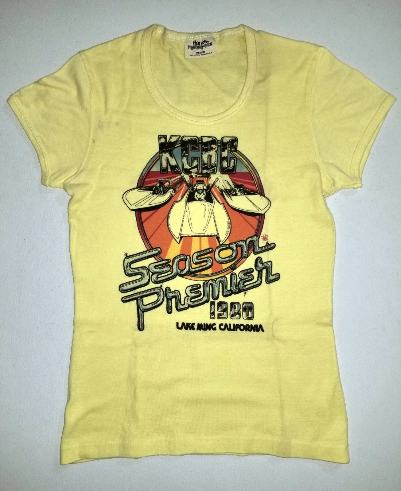 VTG 1980 NATIONAL DRAG BOAT RACING T-SHIRT TEE WOMAN MEDIUM M TOP LAKE MING JET