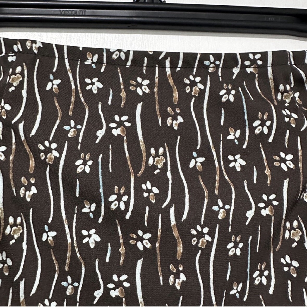 Vintage 90s Axcess Chocolate Brown Floral Midi Skirt Women’s Size Medium Boho