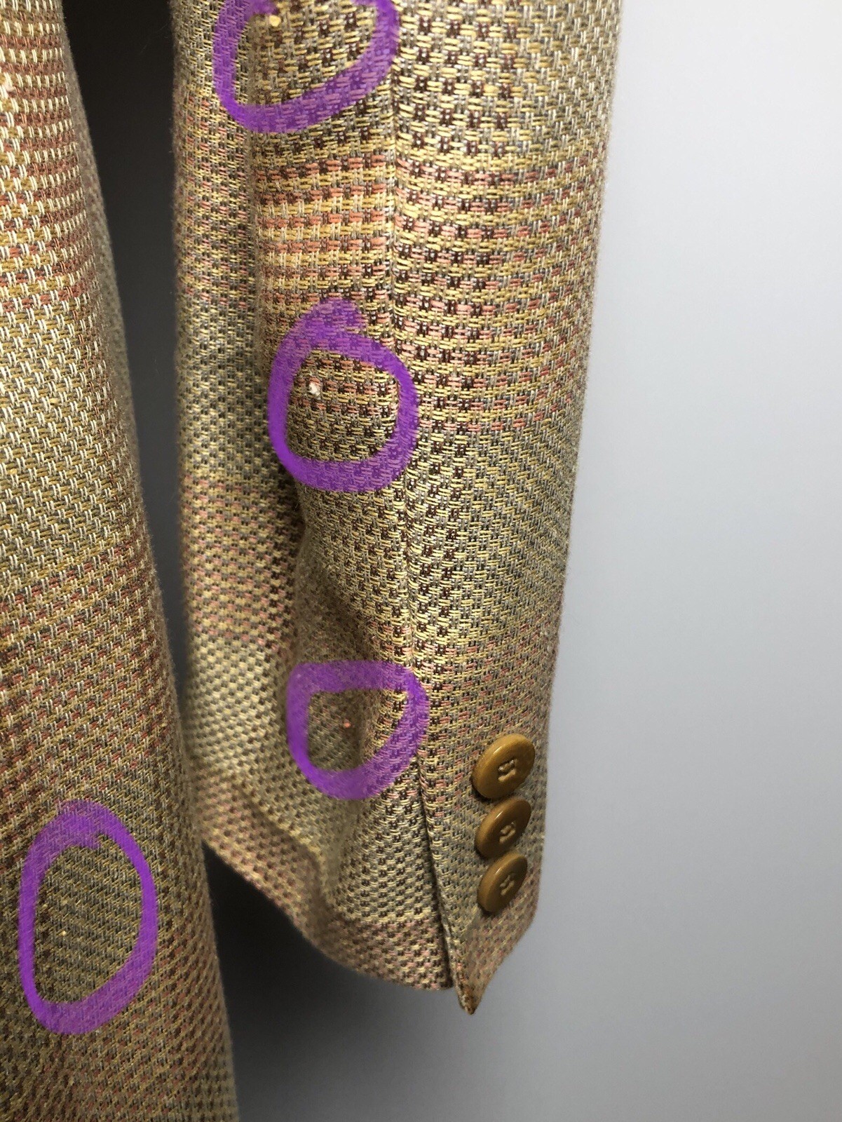 Vtg 80s Giorgio Armani Le Collezion Pink Blue Tan Plaid Long Blazer Italy 40 M