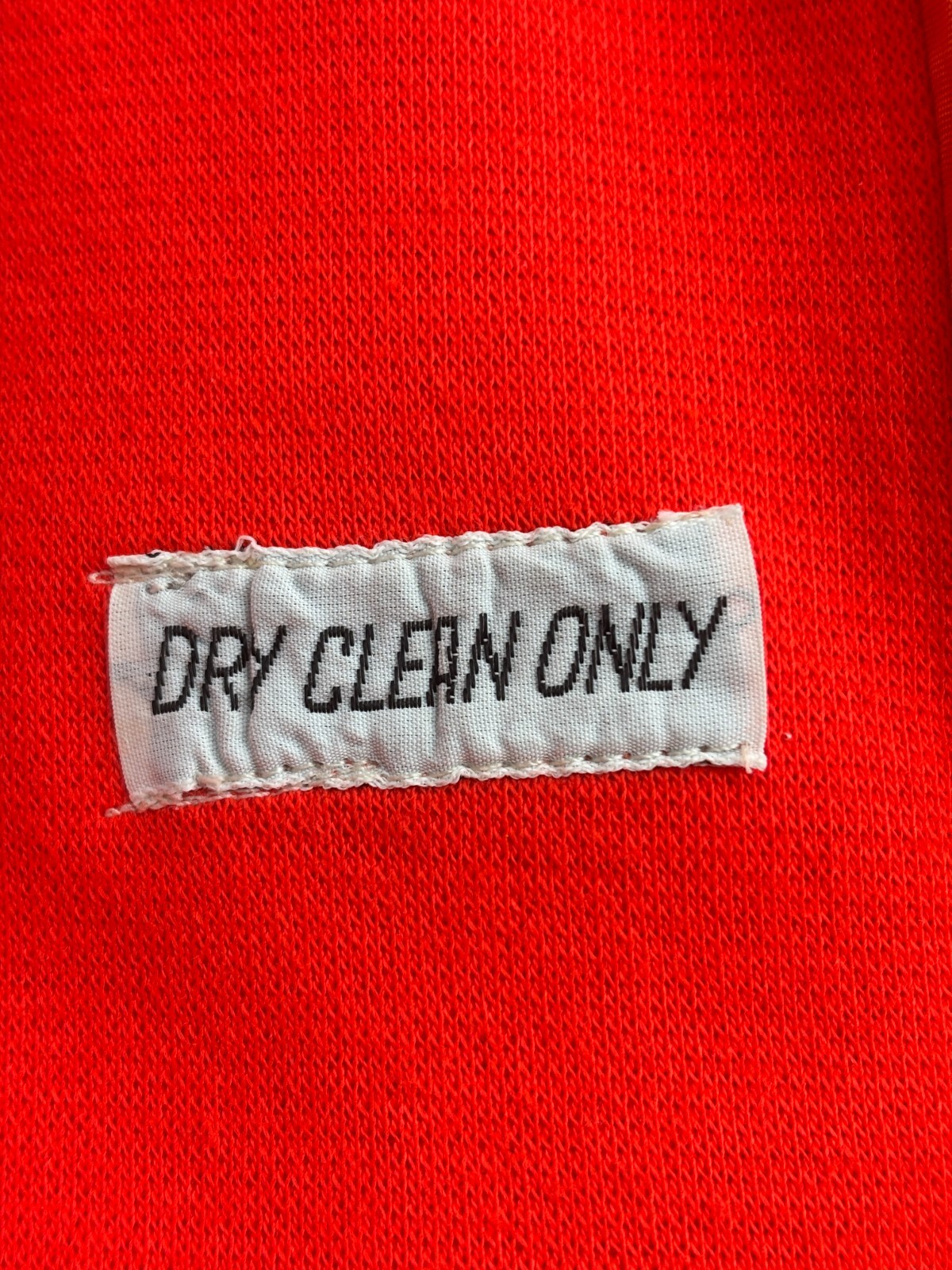 Vintage 1974-95 Womens Coat Size L-XL Orange Double Knit Buttons Tie Back Pleat