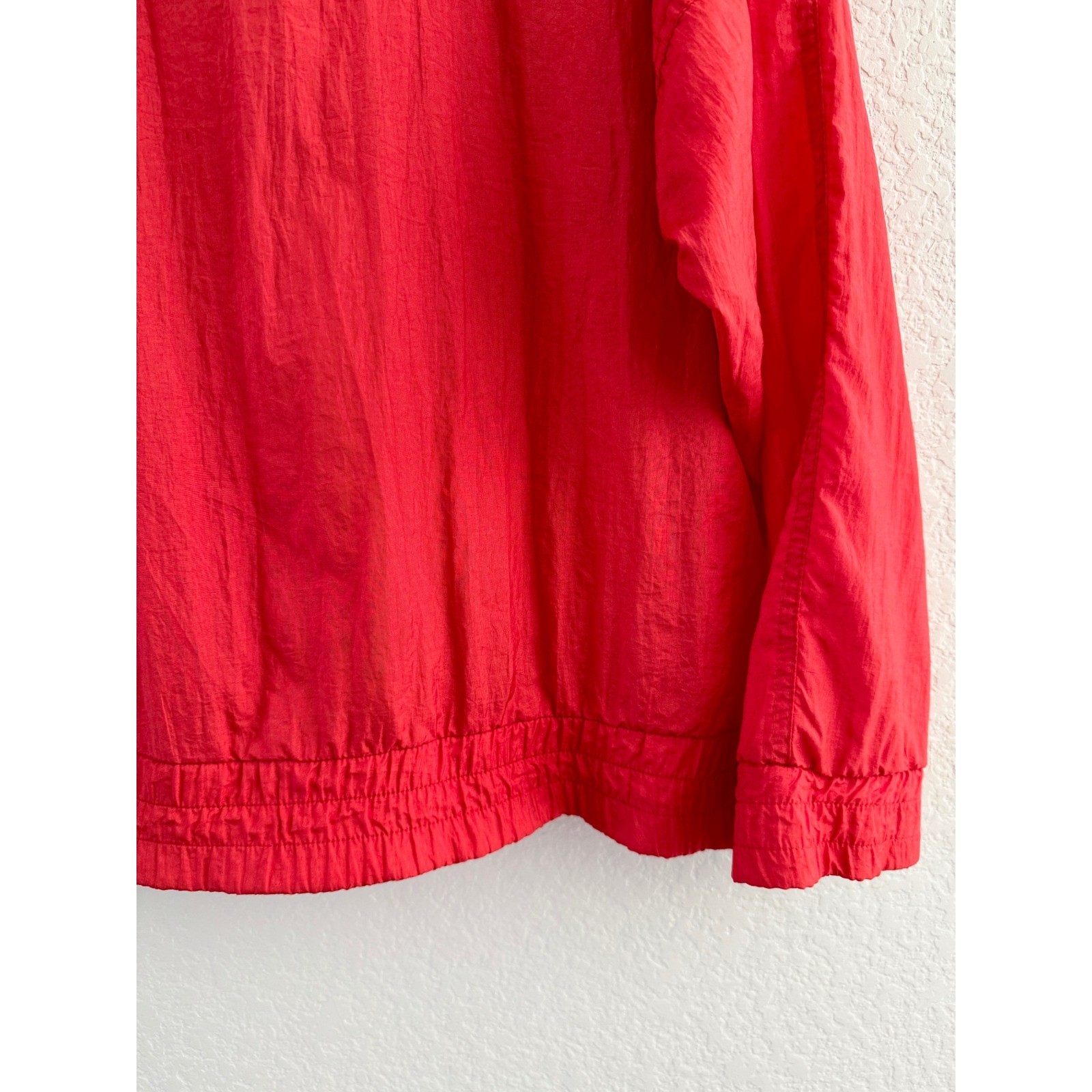 Vintage Andy Johns Windbreaker Jacket Women Medium Red 80s Zip Snap