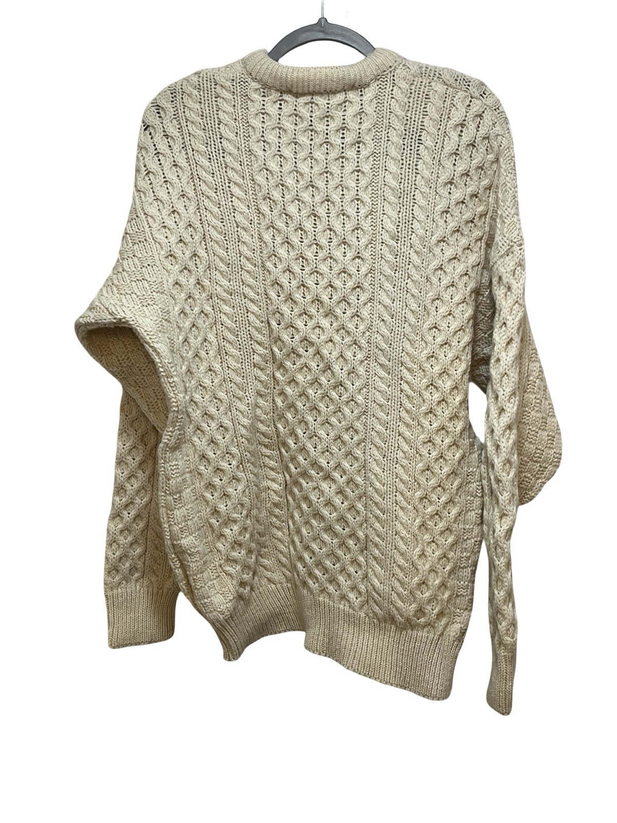 Quills Woolen Irish Fisherman Sweater Cable Knit, 100% Wool, Vintage, Ireland