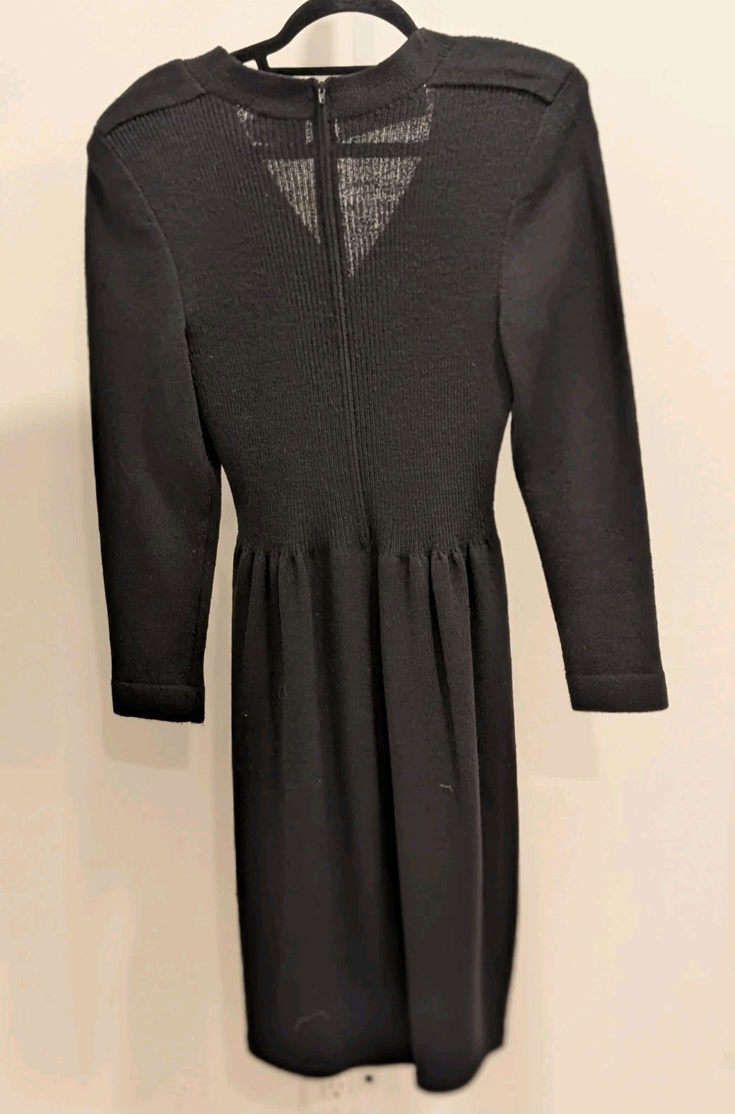 Lillie Rubin Don Sayres For Wellmore Wool Blend Black Sweater Dress Sz 8