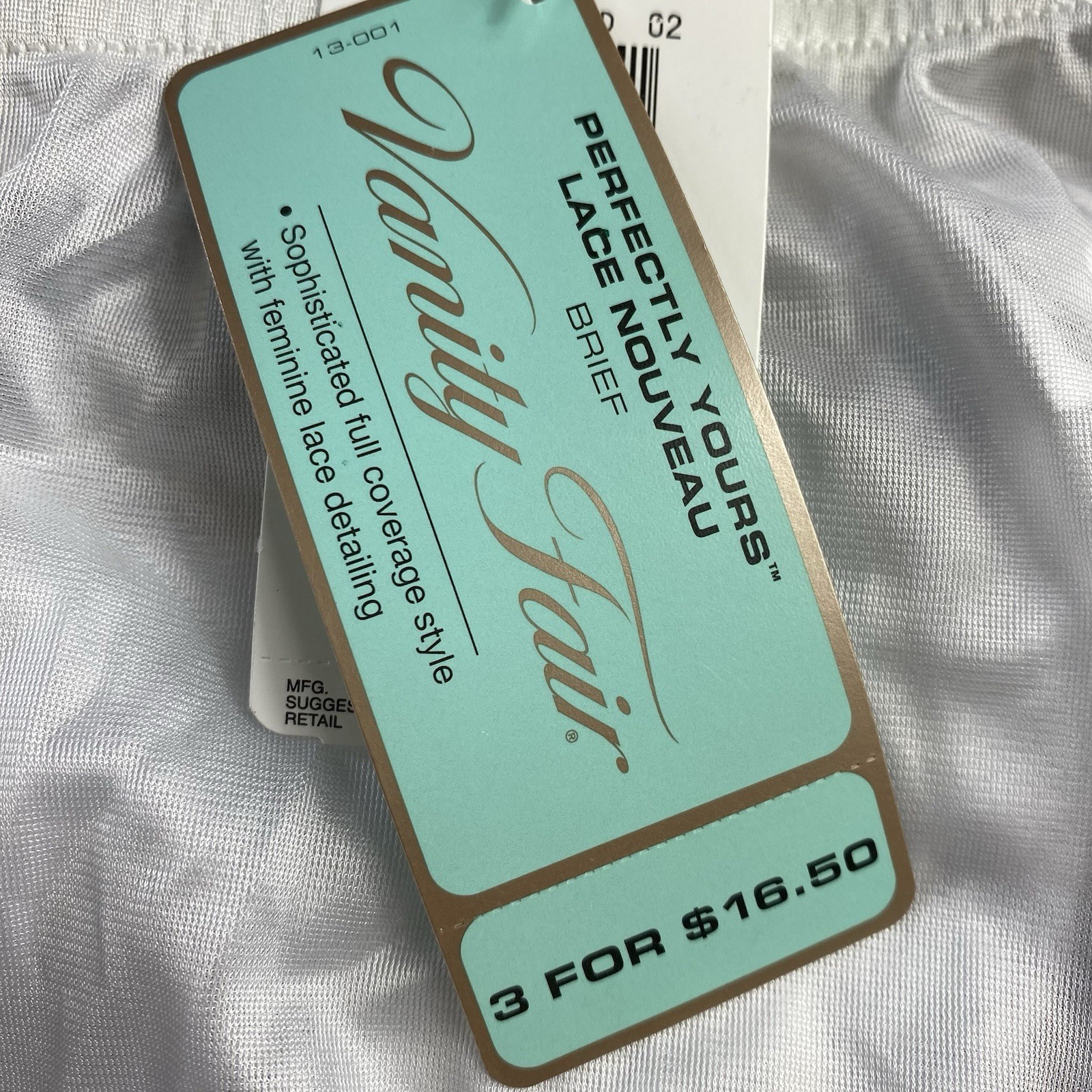 5 Pr NWT Vanity Fair Size 6 High Waist White Silky Nylon Panties Lace Panels VTG