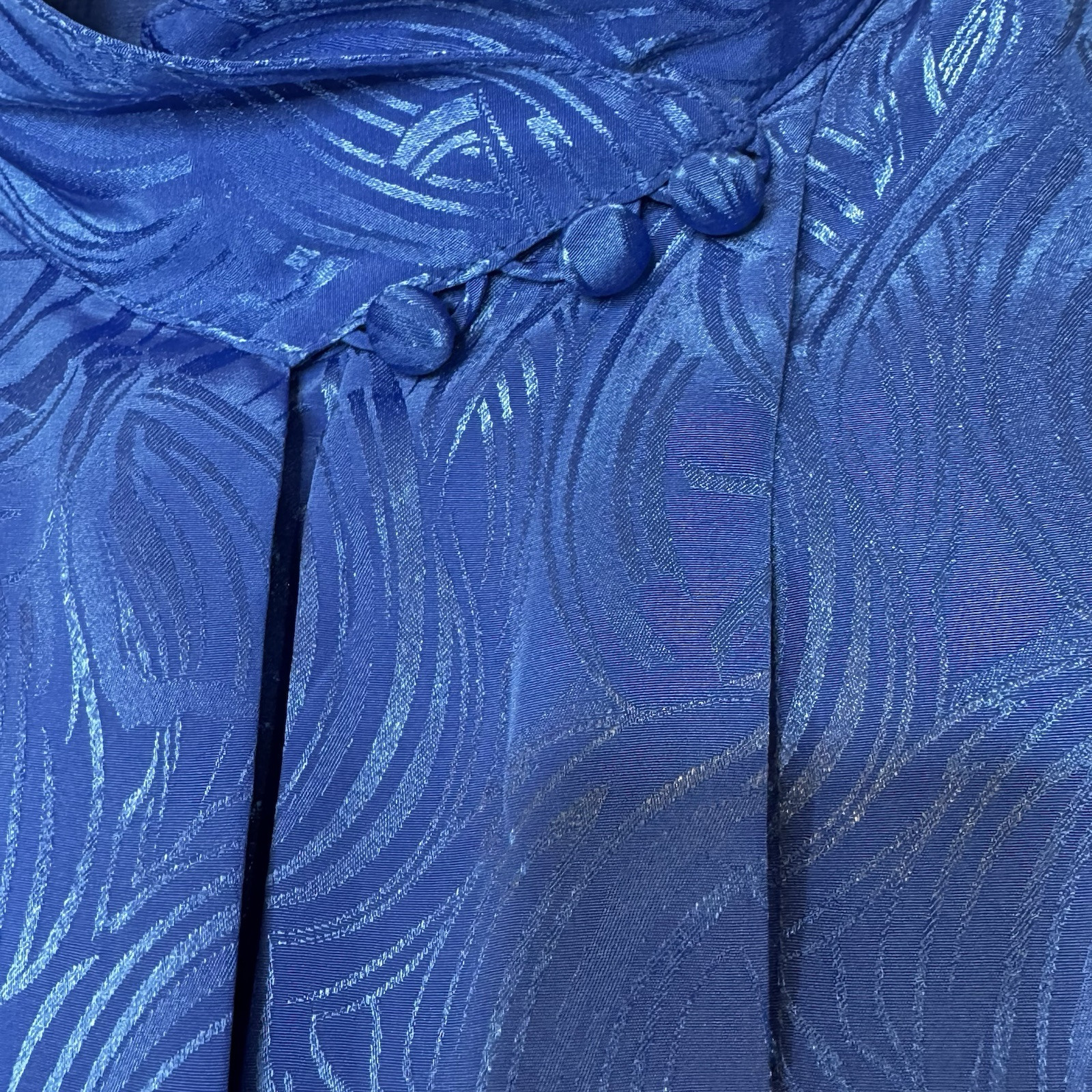 Philippe Marques Royal Blue Pleat Front Blouse 80’s