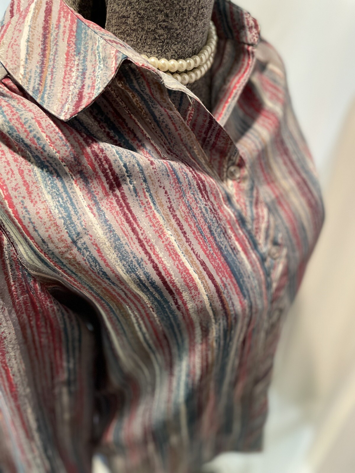 Vintage 70’s Disco Shirt By Lady Arrow Size M Medium Secretary Style Or Club