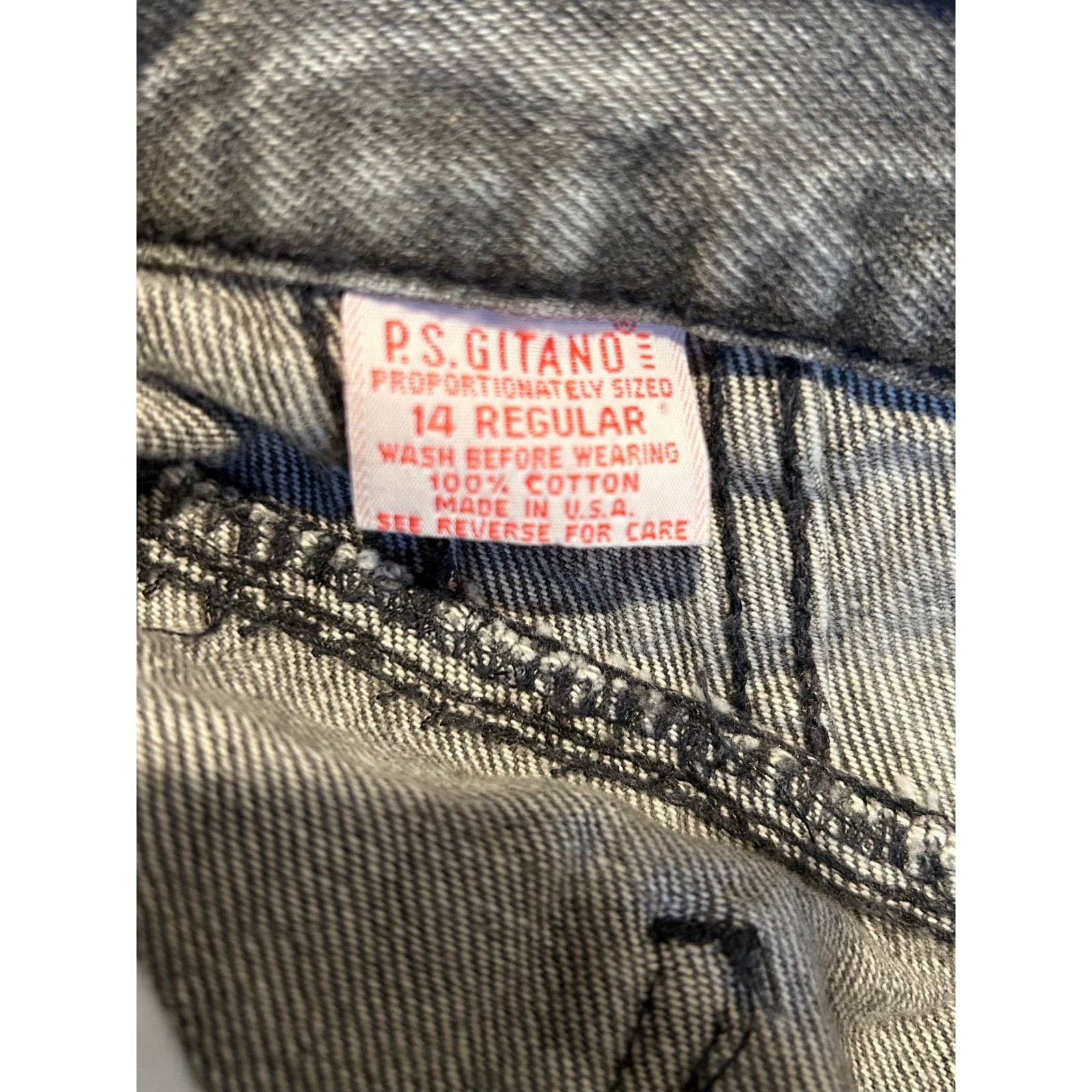 Vintage PS Gitano Grey Acid Wash High Waist Tapered Mom Jeans Women 14 90s Retro