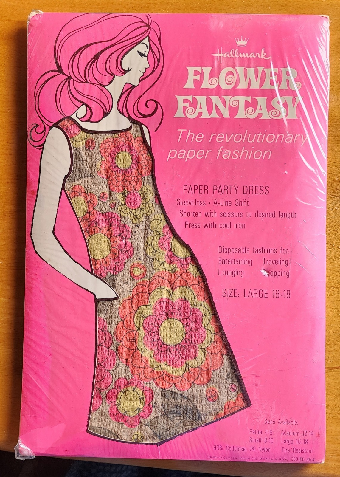 Vintage Hallmark Flower Fantasy Paper Party Dress Large 16-18 nwt