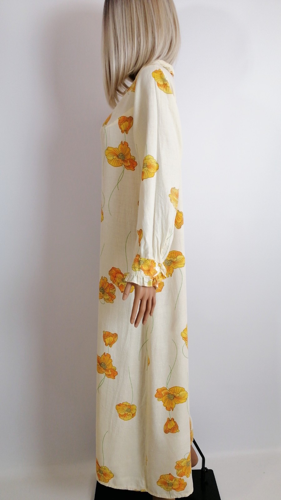 Vintage 70’/ ’80 Beldona Floral House Dress Lounge Gown Modal Cotton EU 40